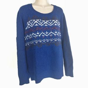 AEO AMERICAN EAGLE Fair Isle Boxy Fit Crewneck Sweater Sz L